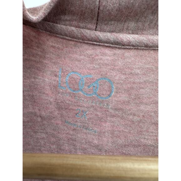 Logo by Lori Goldstein Button front Cardigan Long Tunic Sleeveless Pockets 2X - Picture 6 of 7